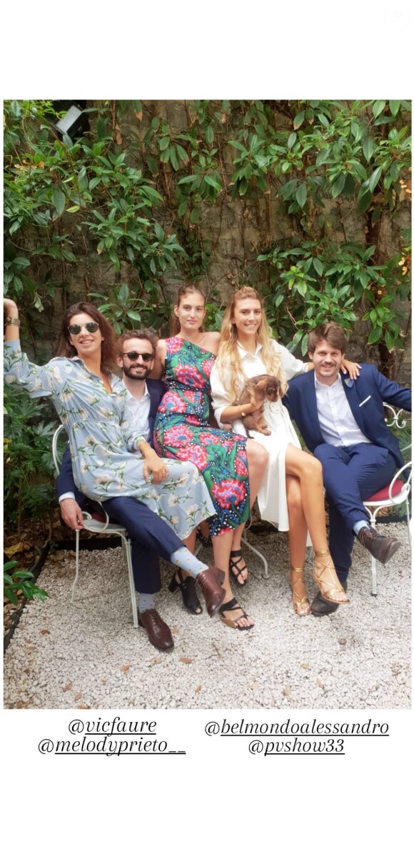 Méliné Ristiguian a partagé dans sa story Instagram des photos de sa journée de pacs avec Alessandro Belmondo, le 14 août 2020 à Paris.