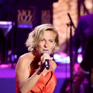 Exclusif - Natalie Dessay, l'ancienne chanteuse lyrique française, durant le premier jour d'enregistrement de l'émission de télévision "Nice Jazz Festival" au Théâtre de Verdure à Nice, le 24 juillet 2020. Ce programme musical présenté par C.Moses et A. Manoukian, sera diffusé en prime time sur France 3 le 21 Août 2020. © Bruno Bebert/Bestimage  Exclusive - For Germany call for price - First day of rehearsals for the television show "Nice Jazz Festival" at the Théâtre de Verdure in Nice on July 24, 2020. This musical program presented by C. Moses and A. Manoukian, will be broadcast in prime time on France 3 at the end of August. 