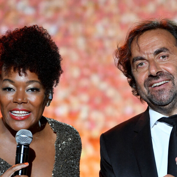 Exclusif - China Moses et André Manoukian durant le premier jour d'enregistrement de l'émission de télévision "Nice Jazz Festival" au Théâtre de Verdure à Nice, le 24 juillet 2020. Ce programme musical présenté par C.Moses et A. Manoukian, sera diffusé en prime time sur France 3 le 21 Août 2020. © Bruno Bebert/Bestimage  Exclusive - For Germany call for price - First day of rehearsals for the television show "Nice Jazz Festival" at the Théâtre de Verdure in Nice on July 24, 2020. This musical program presented by C. Moses and A. Manoukian, will be broadcast in prime time on France 3 at the end of August. 