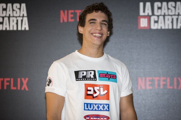 Miguel Herran au photocall de "La Casa De Papel - Saison 3" à Milan, le 17 juillet 2019.