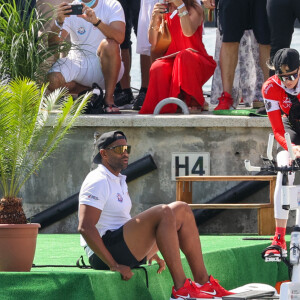 La famille princière de Monaco au départ de la 3ème édition de la course "The Crossing : Calvi-Monaco Water Bike Challenge". Ce défi caritatif organisé par la Fondation Princesse Charlène se déroule les 12 et 13 septembre. Deux équipes de quatre athlètes, parmi lesquels la Princesse et son frère Gareth Wittstock, secrétaire général de la fondation, vont se relayer en water bike durant 24h pour relier les 180km qui séparent Calvi de Monaco. Calvi, le 12 septembre 2020. © Olivier Huitel/Pool Monaco/Bestimage
