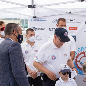 La famille princière de Monaco au départ de la 3ème édition de la course "The Crossing : Calvi-Monaco Water Bike Challenge". Ce défi caritatif organisé par la Fondation Princesse Charlène se déroule les 12 et 13 septembre. Deux équipes de quatre athlètes, parmi lesquels la Princesse et son frère Gareth Wittstock, secrétaire général de la fondation, vont se relayer en water bike durant 24h pour relier les 180km qui séparent Calvi de Monaco. Calvi, le 12 septembre 2020. © Olivier Huitel/Pool Monaco/Bestimage