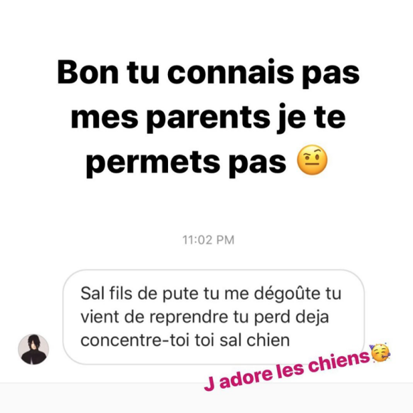 Gaël Monfils a reçu de nombreux messages d'insultes après sa défaite en 32e de finale du Masters 1000 de Rome, face à l'Allemand Dominic Koepfer. Story Instagram du jeudi 17 septembre 2020.