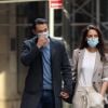 Katie Holmes en sortie avec son compagnon Emilio Vitolo Jr. à New York pendant l'épidémie de coronavirus (Covid-19)