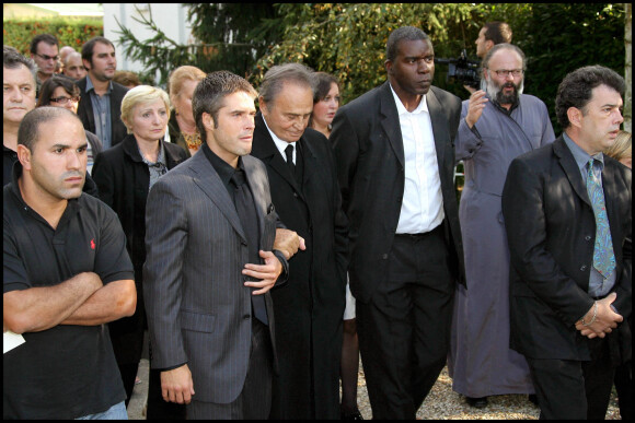Anthony Dupray, Roger Hanin, Jacques Martial - Obsèques de Filip Nikolic à l'église russe de Sainte-Geneviève-des-Bois.