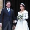La princesse Eugenie et son mari Jack Brooksbank - Sorties après la cérémonie de mariage de la princesse Eugenie d'York et Jack Brooksbank en la chapelle Saint-George au château de Windsor.