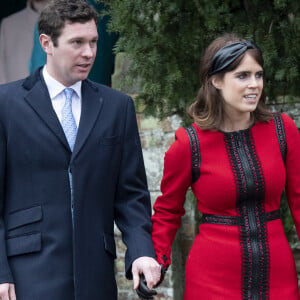 La princesse Eugénie d'York et son mari Jack Brooksbank - La famille royale britannique se rend à la messe de Noël à l'église Sainte-Marie-Madeleine à Sandringham, le 25 décembre 2018. 