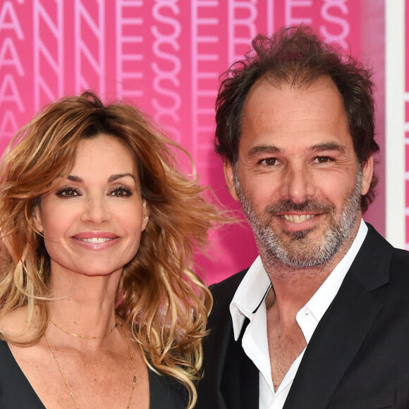 Ingrid Chauvin et son mari Thierry Peythieu durant le "Pink Carpet" des séries "Killing Eve" et "When Heroes Fly" lors du festival "Canneseries" à Cannes, le 8 avril 2018. © Bruno Bebert/Bestimage