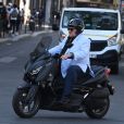 Exclusif - Gérard Depardieu déjeune avec une amie dans un restaurant japonais de Saint-Germain-des-Prés à Paris le 18 septembre 2020.