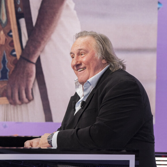 Exclusif - Gérard Depardieu dans l'émission TPMP (Touche Pas à Mon Poste!) à Paris le 31août 2020. © Jack tribeca / Bestimage