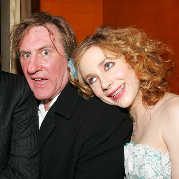 Gérard Depardieu et sa fille Julie après la cérémonie des César au Fouquet's, à Paris en 2009.