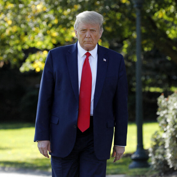 Donald Trump en conférence de presse à la Maison Blanche à Washington, avant son départ pour son meeting à Duluth. Le 30 septembre 2020 