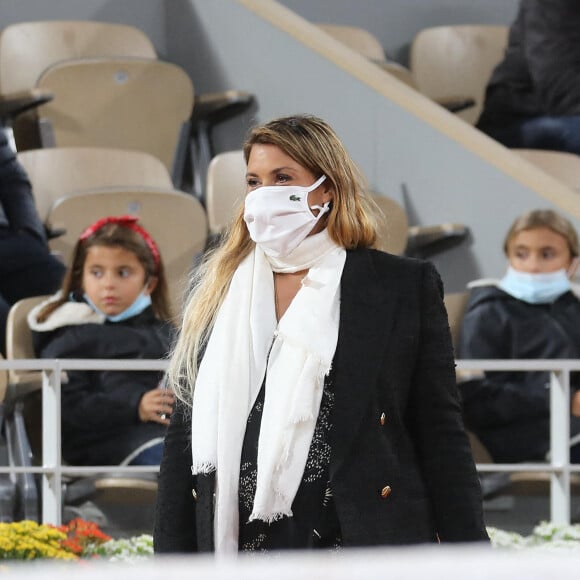 Marion Bartoli, enceinte de son premier enfant, lors des internationaux de tennis de Roland Garros à Paris le 27 septembre 2020. © Dominique Jacovides / Bestimage