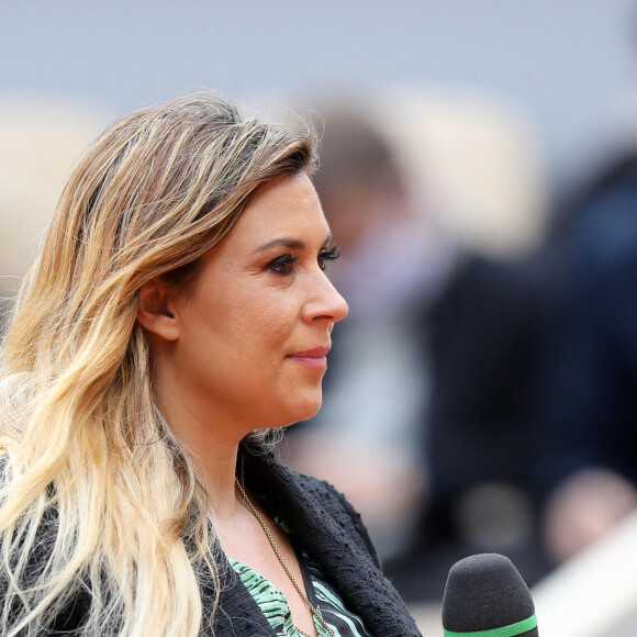 Marion Bartoli, enceinte, lors des internationaux de tennis de Roland Garros à Paris le 4 octobre 2020.