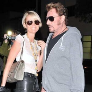 Johnny Hallyday et sa femme Laetitia, le 13 janvier 2010