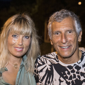 Exclusif - Nagui et sa femme Mélanie Page - F.Xavier Demaison et F. Berléand dans la pièce "Par le Bout du Nez" lors du Festival de Ramatuelle, le 2 août 2020. © Cyril Bruneau / Festival de Ramatuelle / Bestimage 