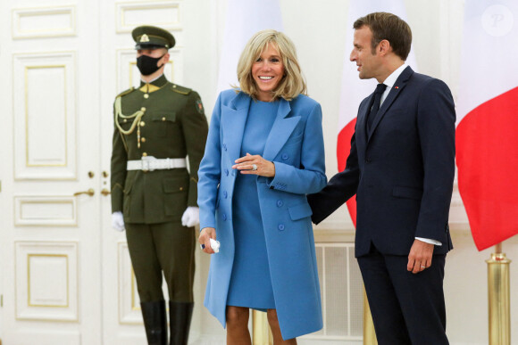 Brigitte Macron et Emmanuel Macron à Vilnius le 28 septembre 2020