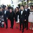 Guest, Alice David, Pierre Martin-Laval, Christian Clavier, Isabelle de Araujo, Kev Adams et Stefi Celma - Montee des marches du film "Nebraska" lors du 66eme festival du film de Cannes. Le 23 mai 2013   