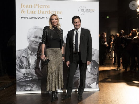 Christelle Bardet et laurent gerra, lors de la cérémonie de clôture de la 12e édition du Festival du film Lumière à Lyon, du 10 au 18 octobre 2020. Le festival rend, cette année, hommage aux cinéastes belges Jean-Pierre et Luc Dardenne, doubles lauréats de la Palme d'Or. Lyon, le 16 octobre 2020. © Sandrine Thesillat / Panoramic / Bestimage 