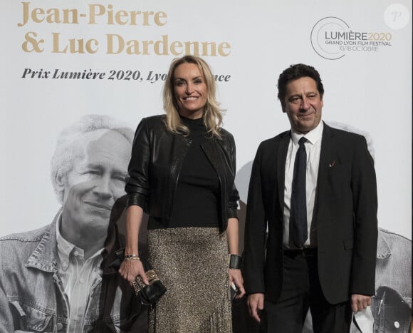 Christelle Bardet et laurent gerra, lors de la cérémonie de clôture de la 12e édition du Festival du film Lumière à Lyon, du 10 au 18 octobre 2020. Le festival rend, cette année, hommage aux cinéastes belges Jean-Pierre et Luc Dardenne, doubles lauréats de la Palme d'Or. Lyon, le 16 octobre 2020. © Sandrine Thesillat / Panoramic / Bestimage 
