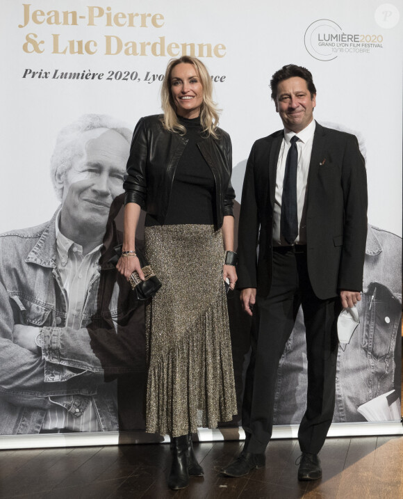Christelle Bardet et laurent gerra, lors de la cérémonie de clôture de la 12e édition du Festival du film Lumière à Lyon, du 10 au 18 octobre 2020. Le festival rend, cette année, hommage aux cinéastes belges Jean-Pierre et Luc Dardenne, doubles lauréats de la Palme d'Or. Lyon, le 16 octobre 2020. © Sandrine Thesillat / Panoramic / Bestimage 