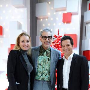 Christelle Bardet, Jeff Goldblum et Laurent Gerra - Enregistrement de l'émission "Vivement Dimanche", présentée par M.Drucker et diffusée le 25 novembre sur France 2. Le 19 novembre 2018 © Guillaume Gaffiot / Bestimage 