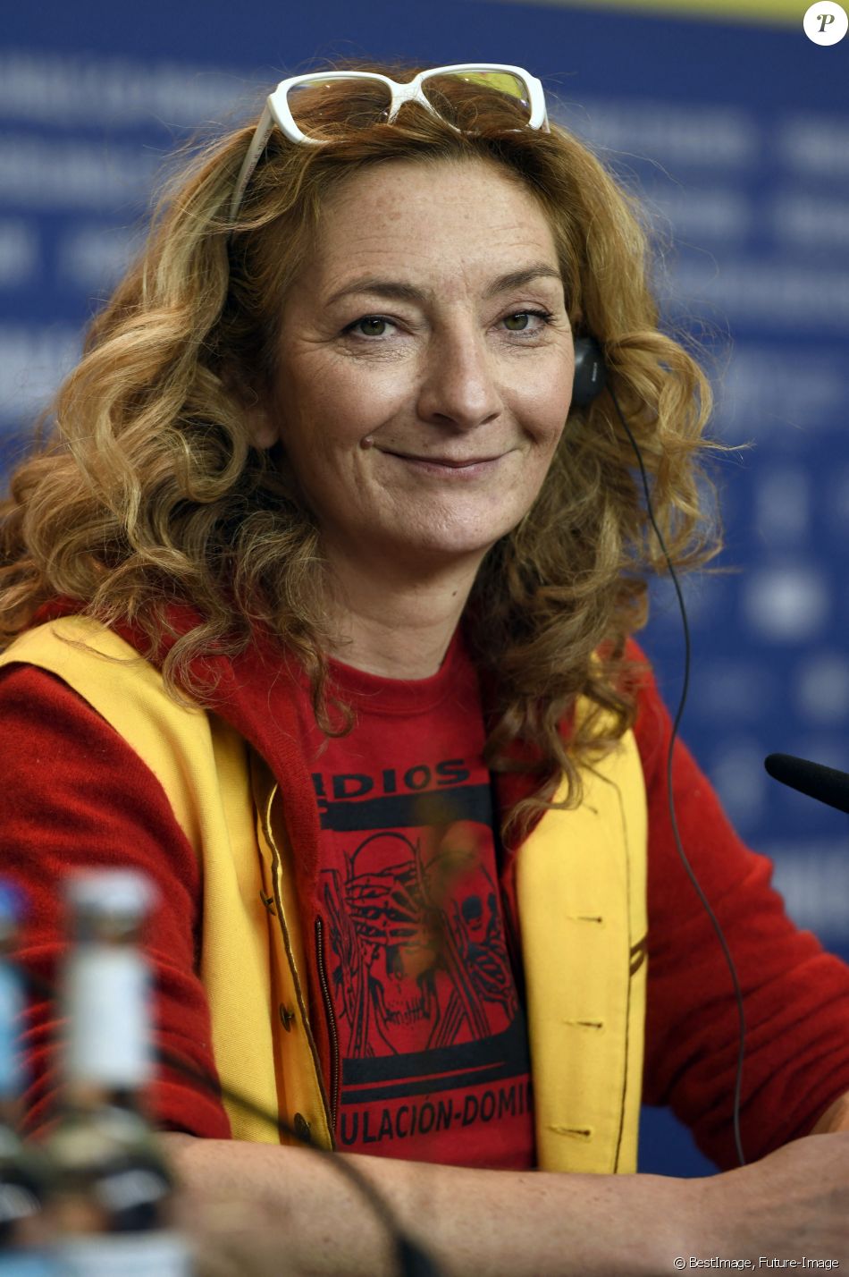 Corinne Masiero pendant la conférence de presse du film ...