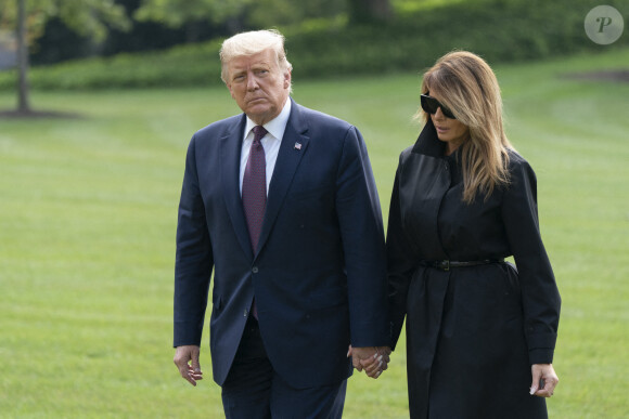 Donald J. Trump et son épouse Mélania arrivent à la Maison Blanche à Washington DC, le 11 septembre 2020.