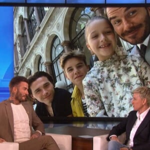 David Beckham sur le plateau de l'émission "The Ellen Show" à Los Angeles, le 4 mars 2020. 