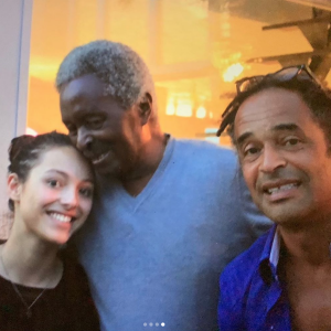 Yannick Noah, son père Zacharie et sa fille Jenaye.