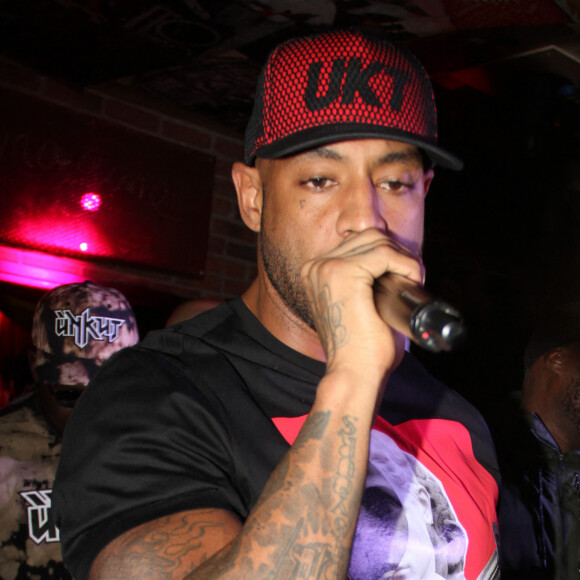 Le rappeur Booba en concert pour la promotion de son D.U.C Whisky au Hobo club à Paris, France, le 22 octobre 2017. © Phiilippe Baldini/Bestimage
