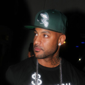 Le rappeur Booba arrive au Palais Maillot a Paris pour un After Show apres son concert au Zenith, le 13 avril 2013.