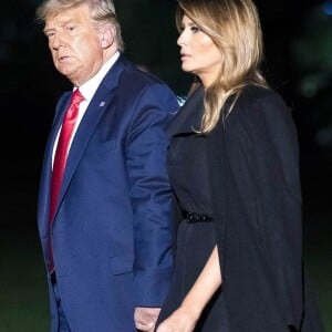 Donald Trump et sa femme Melania de retour à la Maison Blanche, après le dernier débat télévisé des élections présidentielles, qui s'est déroulé à Nashville. Washington. Le 22 octobre 2020.