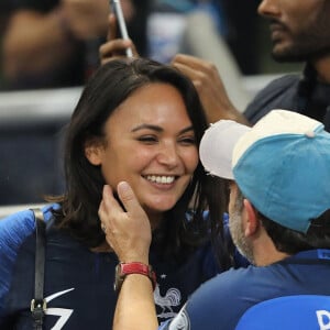 Valérie Bègue (Miss France 2008) et Bruno Solo dans les tribunes lors de la Ligue des nations opposant la France aux Pays-Bas, au Stade de France, à Saint-Denis, Seine Saint-Denis, France, le 9 septembre 2018. La France a gagné 2-1. © Cyril Moreau/Bestimage