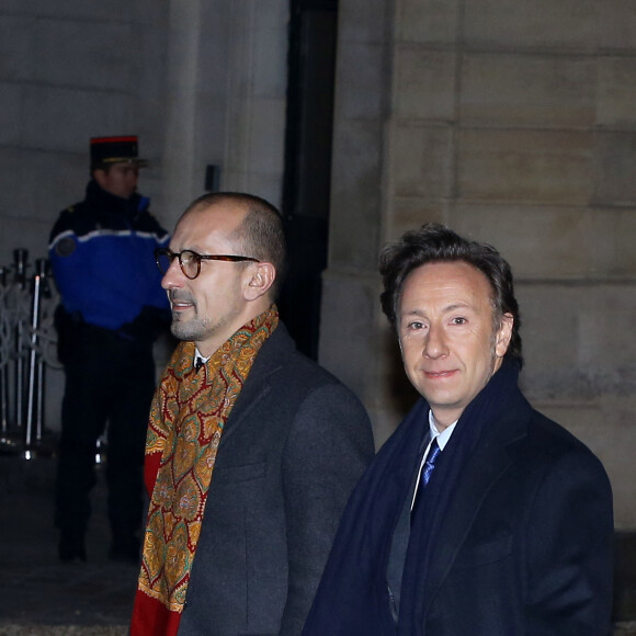 Stéphane Bern et son compagnon Lionel Bounoua - Le grand-duc et la grande-duchesse de Luxembourg assistent au Dîner d'Etat, au Palais présidentiel de l'Elysée, offert par le président de la République française et sa femme la Première Dame à l'occasion d'une Visite d'Etat en France à Paris, France, le 19 mars 2018. © Jacovides-Moreau/Bestimage