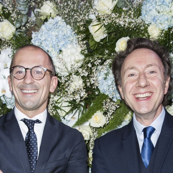 Séparation - Stéphane Bern s'est séparé de Lionel - Stéphane Bern et son compagnon Lionel Bounoua - Photocall de la 16ème soirée Sidaction dans la salle de réception du Pavillon d'Armenonville à Paris, France, le 26 janvier 2018. © Olivier Borde/Bestimage