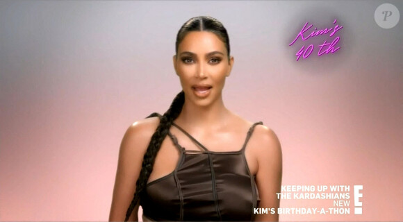 Kim Kardashian a droit à une fête surprise pour son 40 ème anniversaire, le 21 octobre 2020 à Los Angeles, visible dans l'émission "L'Incroyable Famille Kardashian".