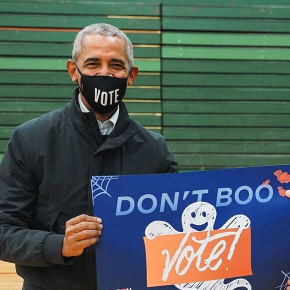 Barack Obama soutient Joe Biden dans le Michigan, le 31 octobre 2020, à quelques jours de l'élection présidentielle américaine.