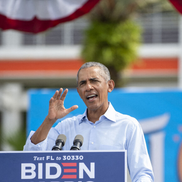 Barack Obama en meeting de soutien au candidat du parti démocrate pour l'élection présidentielle 2020 à Orlando. Le 27 octobre 2020 © Ben Solomon - Biden for President / Zuma Press / Bestimage 