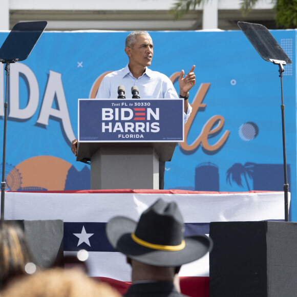 Barack Obama en meeting de soutien au candidat du parti démocrate pour l'élection présidentielle 2020 à Orlando. Le 27 octobre 2020 © Ben Solomon - Biden for President / Zuma Press / Bestimage 