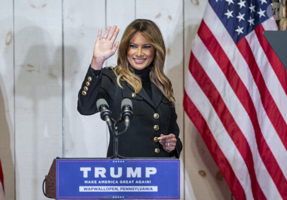 Melania Trump lors d'un meeting "Make America Great Again" à Wapwallopen en Pennsylvanie. Le 31 octobre 2020 