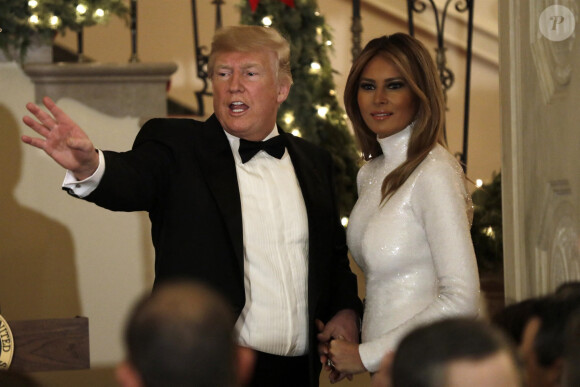 Le président Donald Trump et la première dame Mélania Trump participent au bal du congrès à la Maison Blanche à Washington le 15 décembre 2018. 