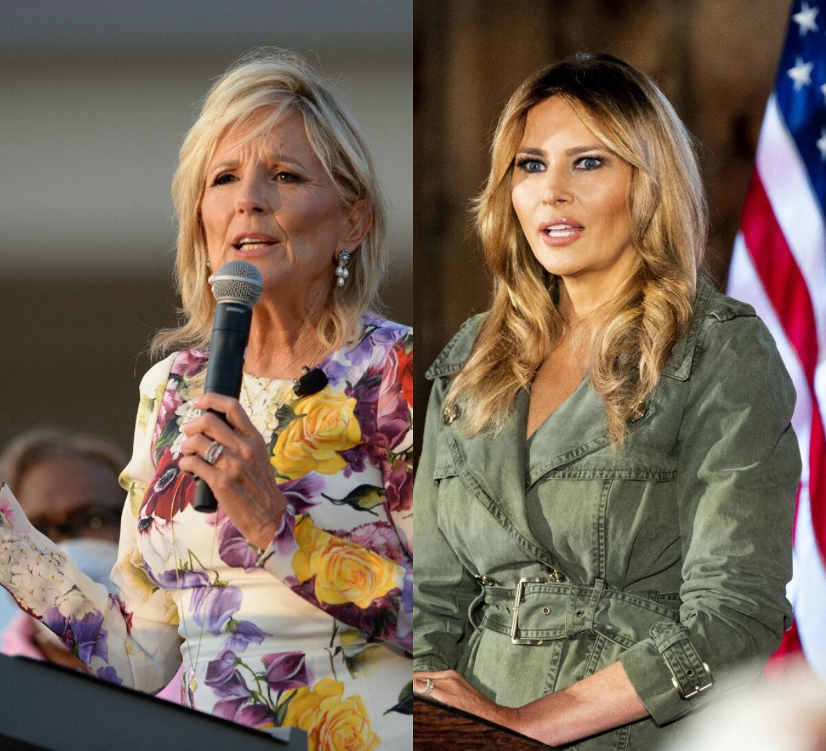 Photo : Jill Biden Et Melania Trump, Deux Styles, Deux Approches De La ...