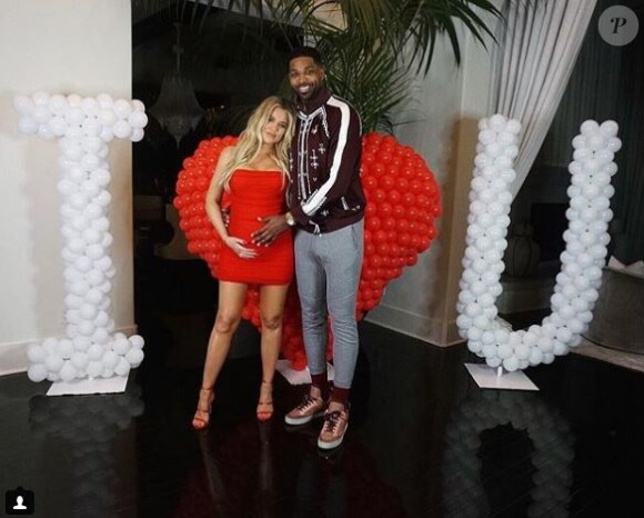 Khloé Kardashian et Tristan Thompson sur Instagram le 16 février 2018.