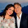 Roberto Alagna et sa femme Aleksandra Kurzak après leur récital filmé dans les jardins du Château de la Chèvre d'Or à Eze Village pour une diffusion sur internet pour le Metropolitan Opera © Bruno Bebert / Bestimage
