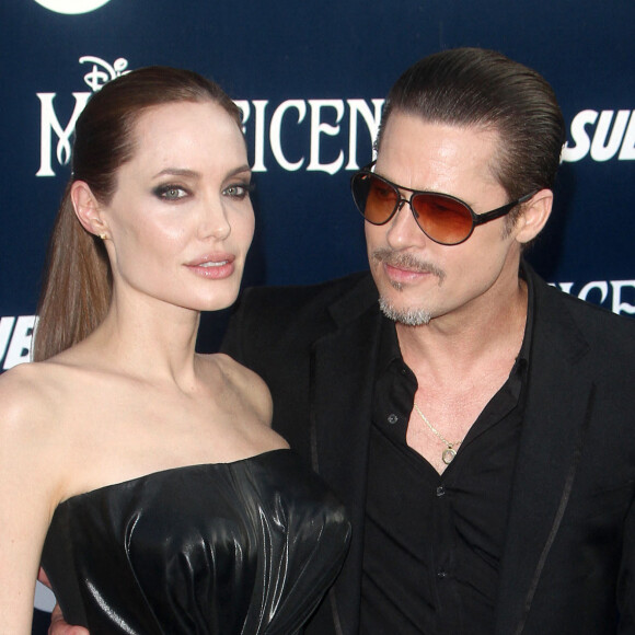 Angelina Jolie, Brad Pitt - Première du film "Maleficent" à Los Angeles le 28 mai 2014.