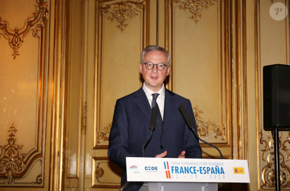 Bruno Le Maire - Forum économique Franco-Espagnol à l'hôtel de wagram à Paris le 22 octobre 2020. © Panoramic / Bestimage 
