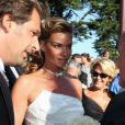 Mariage d'Ingrid Chauvin et de Thierry Peythieu à Lège Cap-Ferret. Le 27 août 2011.