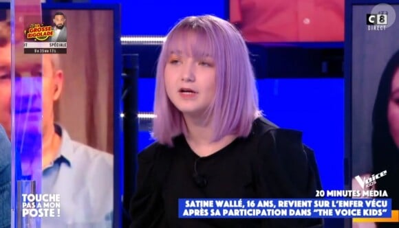 Satine de "The Voice Kids" parle du harcèlement scolaire qu'elle a vécu après l'émission - dans "Touche pas à mon poste", le 19 novembre 2020, sur C8