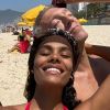 Tina Kunakey et Vincent Cassel câlins à Rio de Janeiro, au Brésil, le 28 octobre 2020.